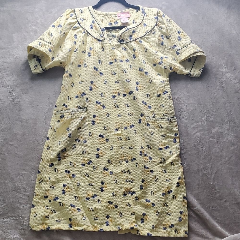 SINDRELLA | 3X ( MEDIUM ) WOMENS GIRLS | DUSTER BUTTON DOWN NIGHTGOWN in YELLOW